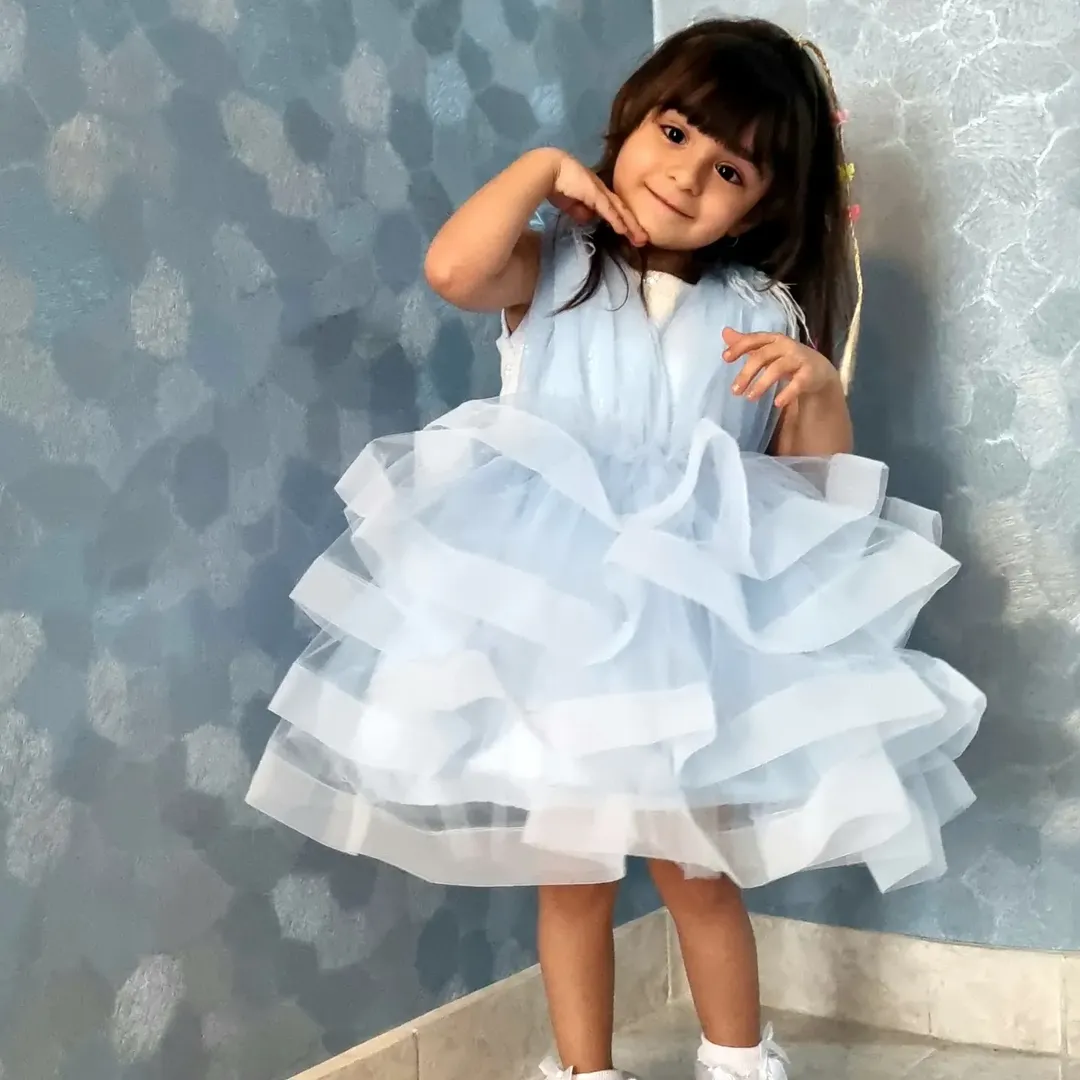 پیراهن عروسکی طرح پروانه سایز ۶ سال